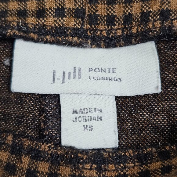 J. Jill Ponte Houndstooth Knit‎ Slim Legging Stretch Pull On Brown Womens XS - Picture 5 of 10